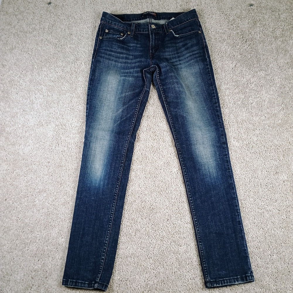 Levi's Dark Wash Slim Straight Jeans Size 11M Stretch Denim Y2K Mid Rise Classic